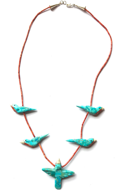New  turquoise power animal necklace