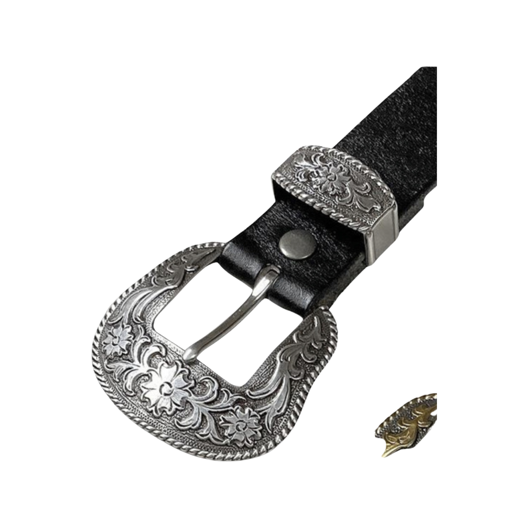 Silver belt with buckle belt