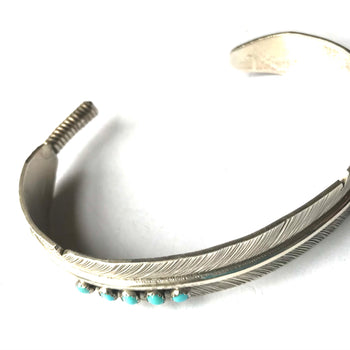 Feather bracelet heavy gauge silver ( large size