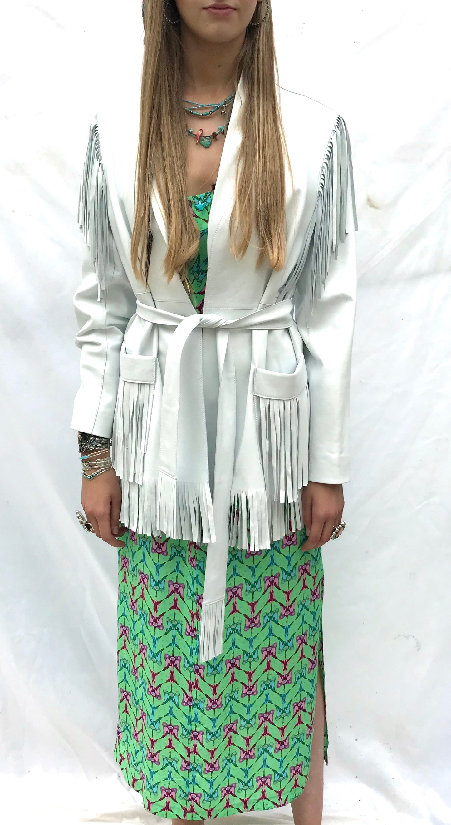 New White leather wrap jacket Jessie Western brand