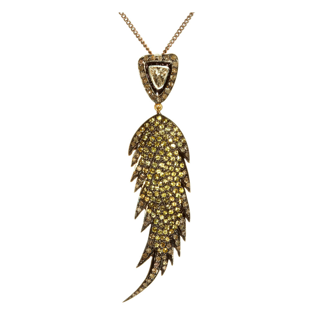 Diamond Feather Pendant