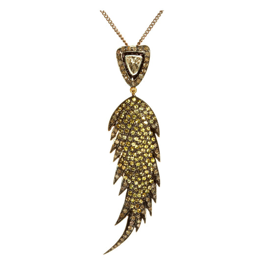 Diamond Feather Pendant