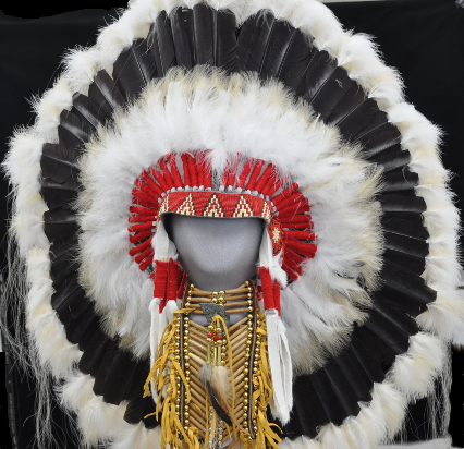 Headdress red and white