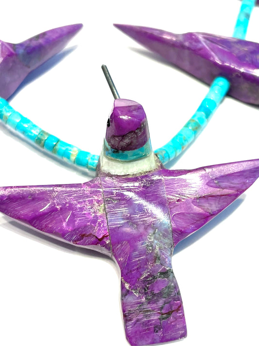 New sugalite power animal necklace hummingbird