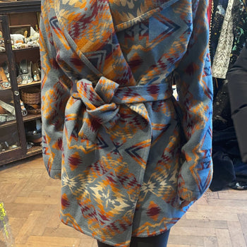 Wrap hooded jacket