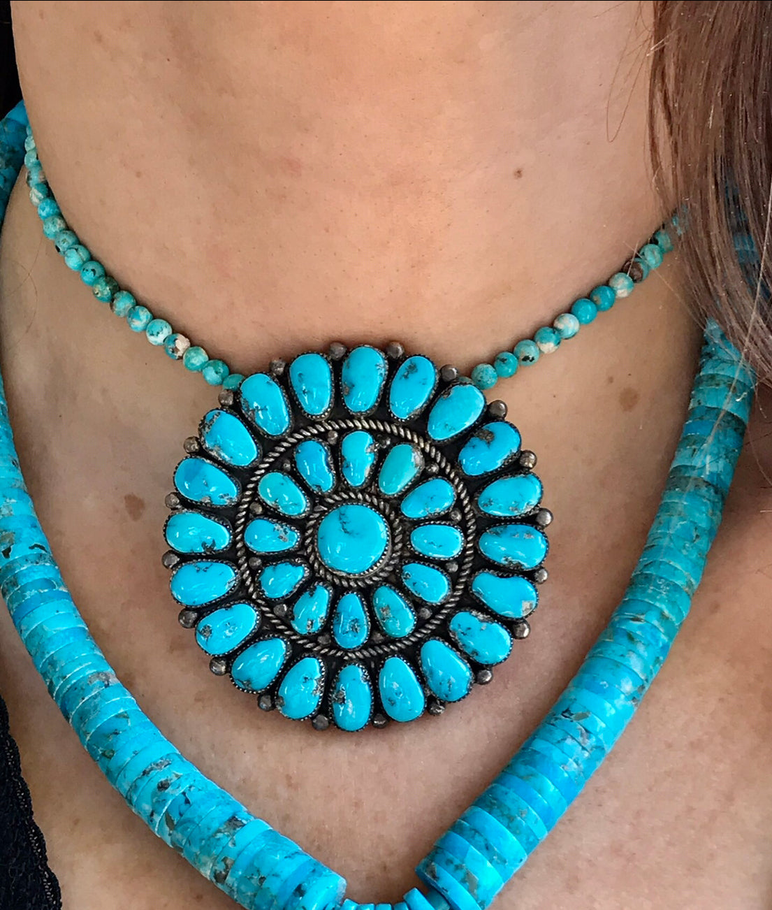 Turquoise gem quality pin /pendent