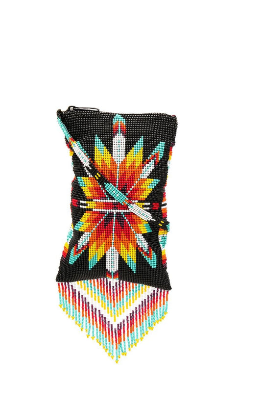 Jessie Western Black  Morning Star Beaded Crossbody Bag