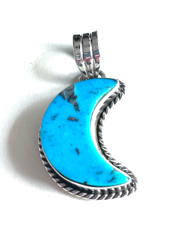 Turquoise large Moon pendent - charm