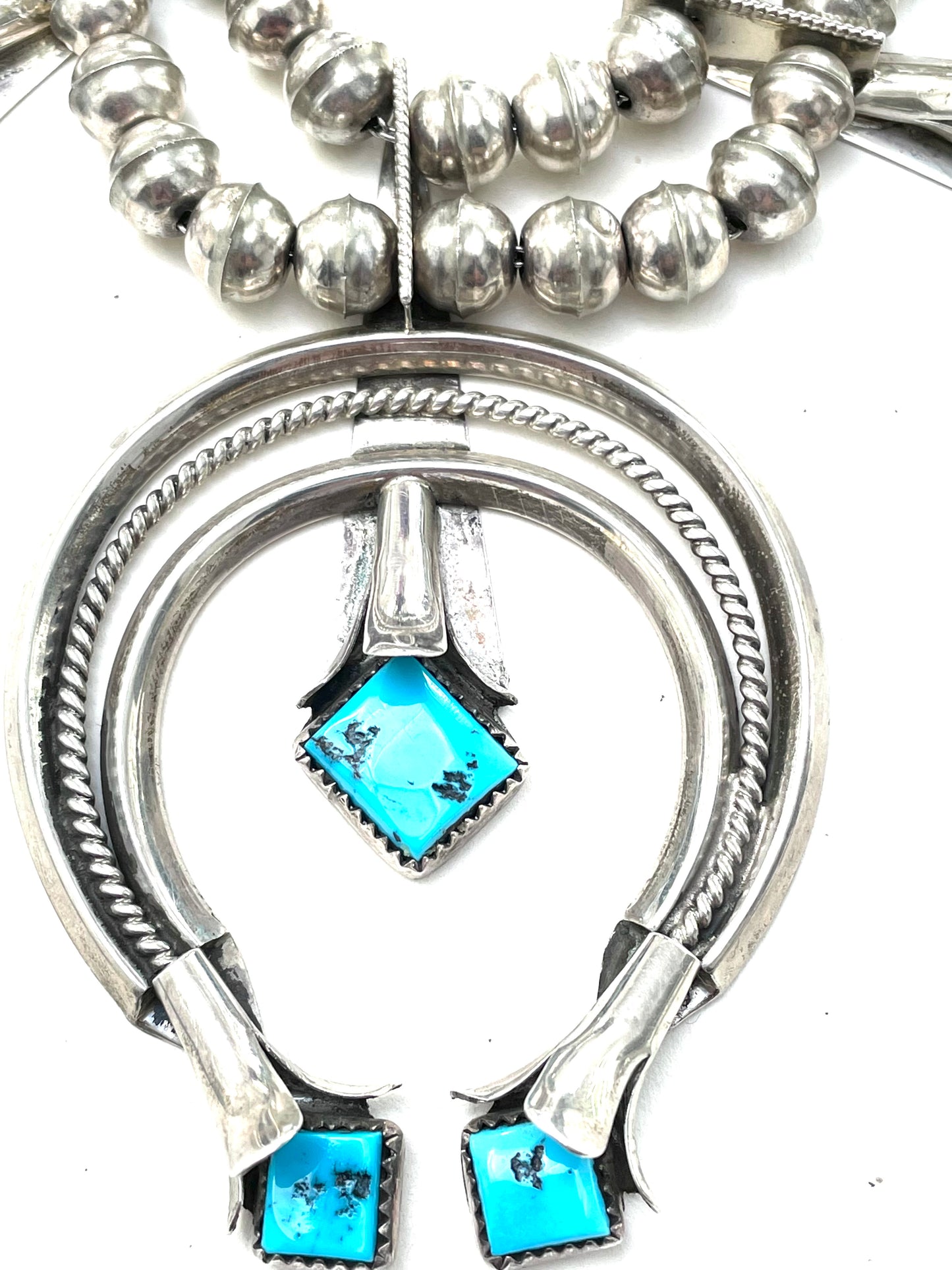 Squash blossom necklace Navajo sterling silver