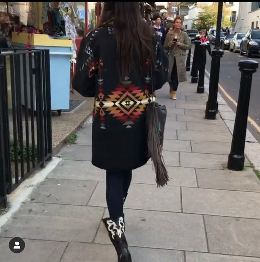 CONCHO COAT -OVERSIZE MID LENGTH COAT -JESSIE WESTERN BRAND