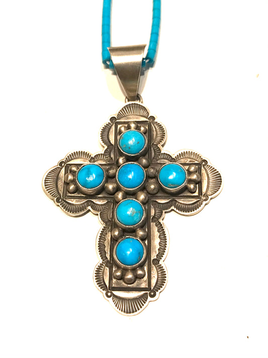 Large Navajo cross pendent