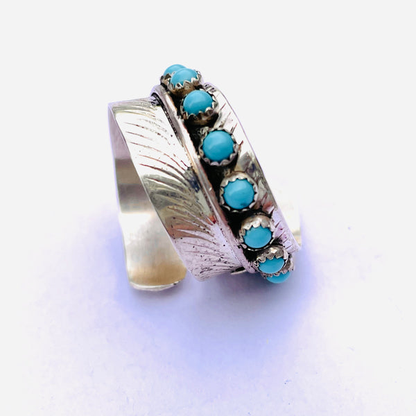Navajo Feather ring sterling silver