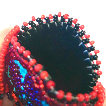 Red pouch hand beaded
