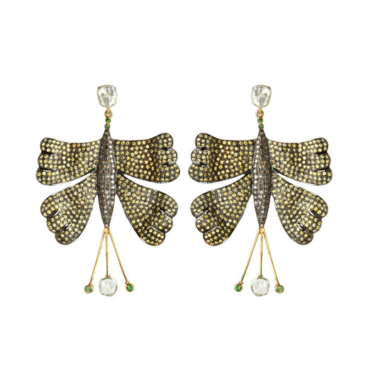 Butterfly Trails in Yellow Sapphire & Diamond