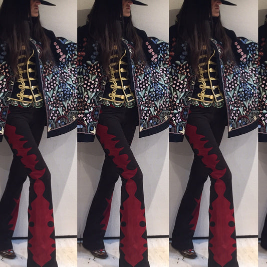 Suede trousers in brown suede -jessie western