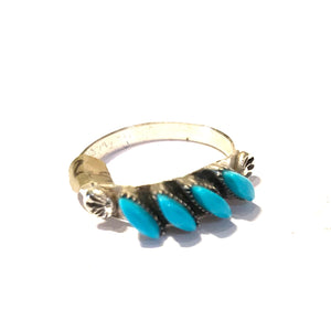 Small Zuni turquoise stacking ring