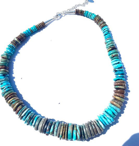 Turquoise necklaces Amazing stacked short 18 inch necklace