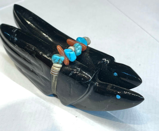 Zuni Fetish Pair of Crows