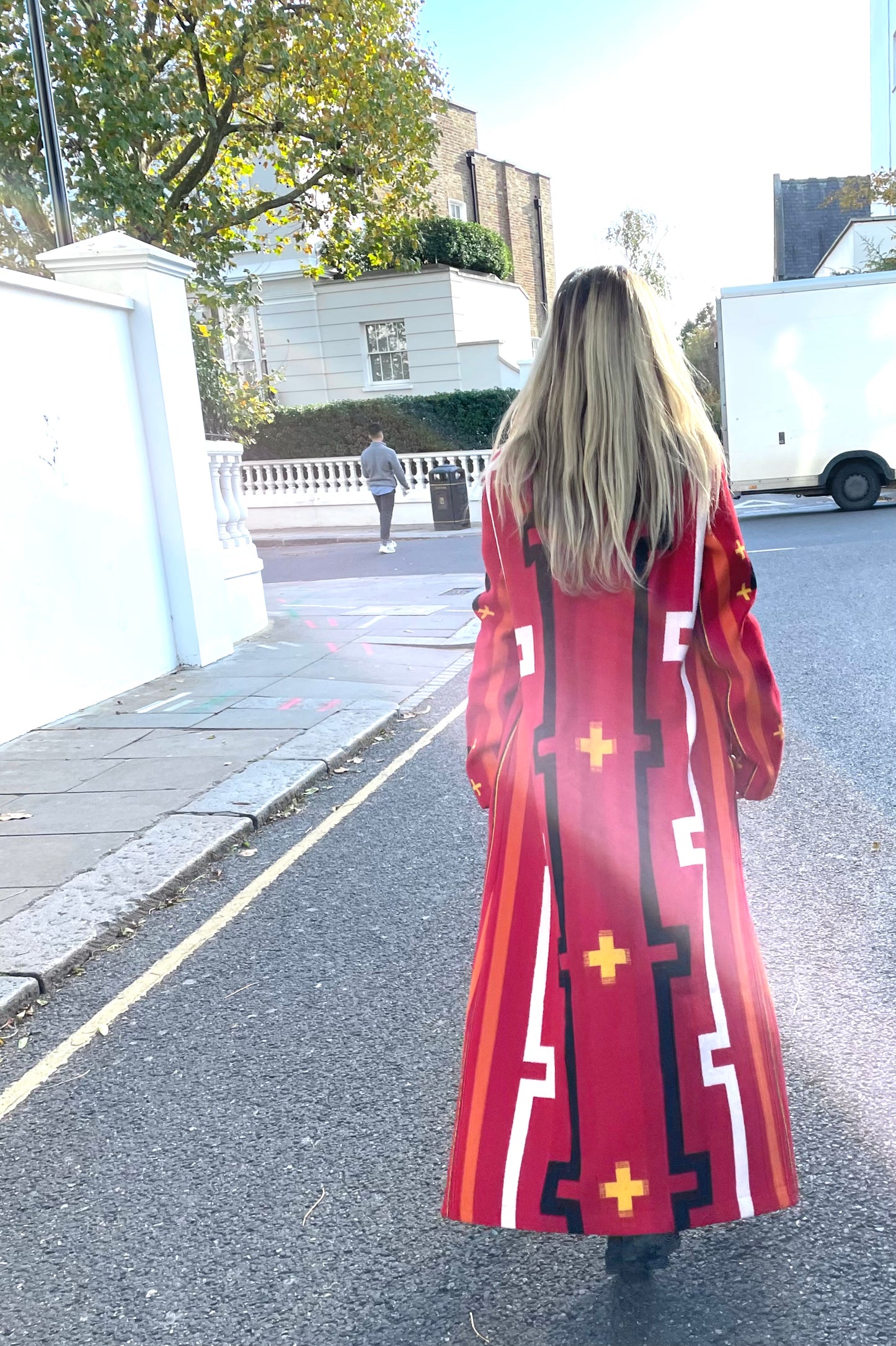 New red blanket coat