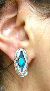 Navajo Clip on earrings sterling silver