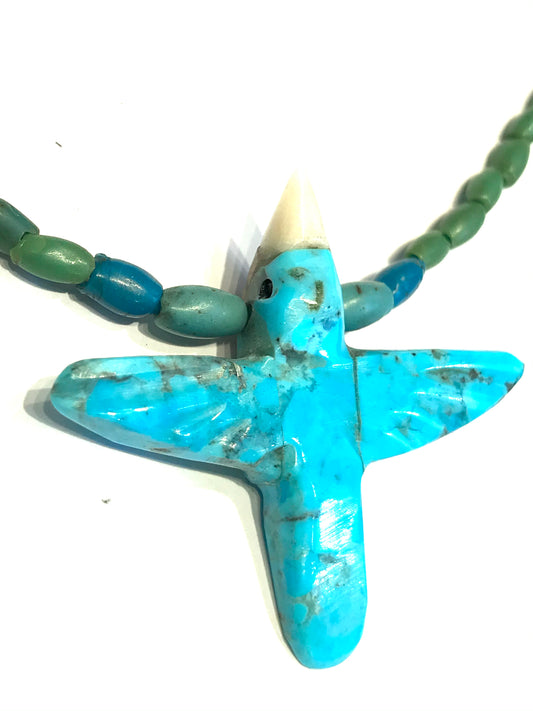 Turquoise and vintage Navajo trade beads necklace