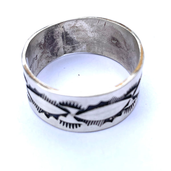 Navajo large sterling silver ring