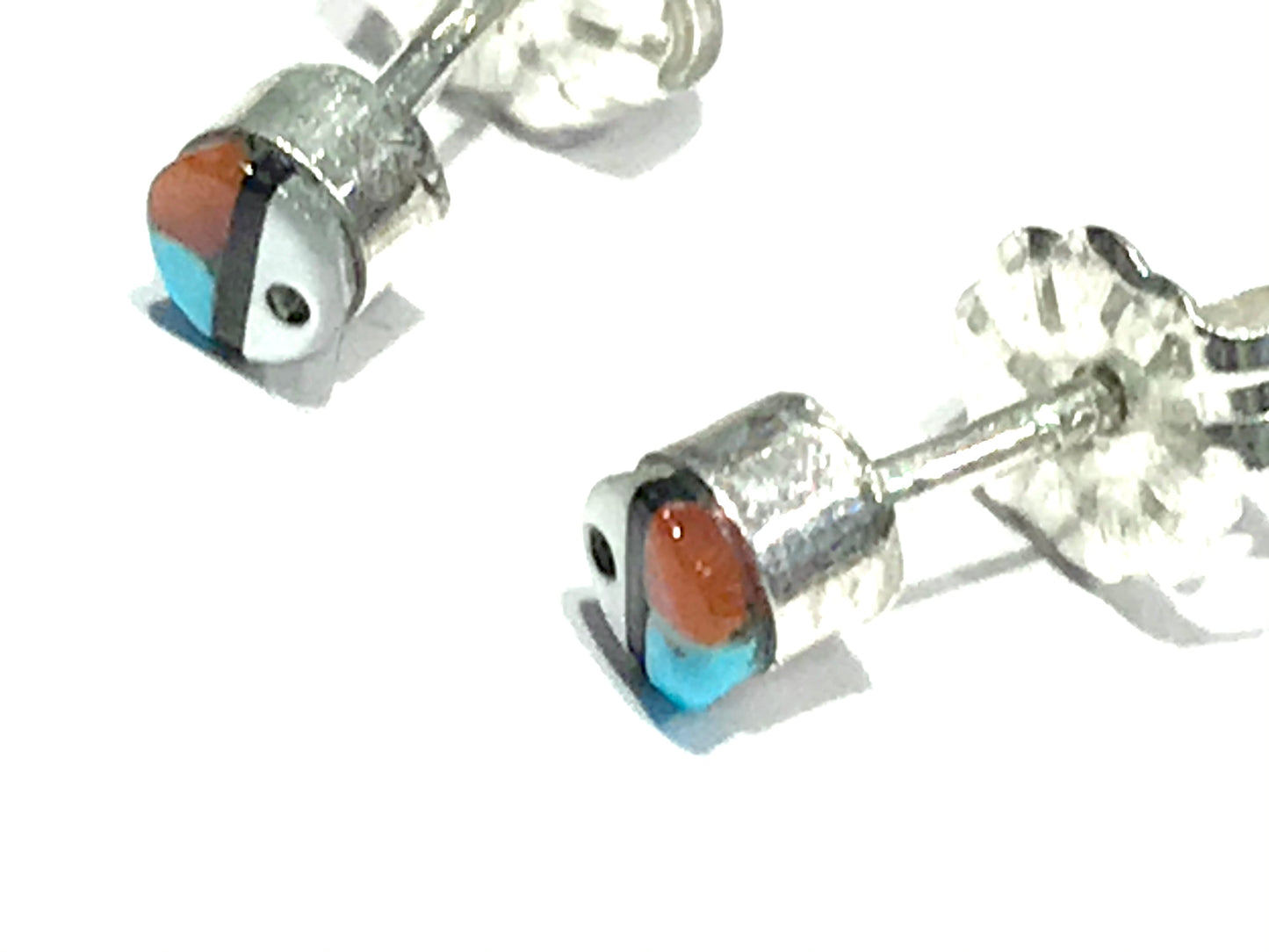 Mini tiny stud inlaid earring