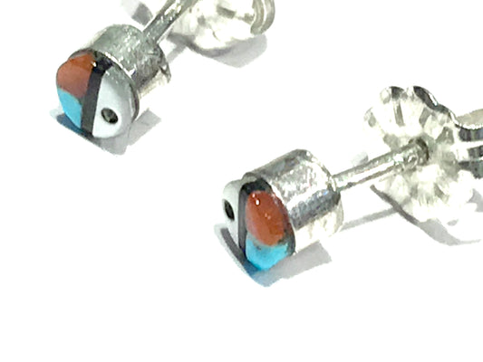 Mini tiny stud inlaid earring