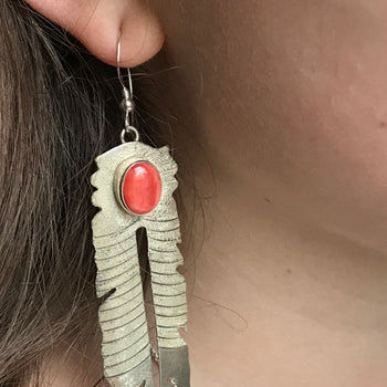 Sterling silver spiny earrings