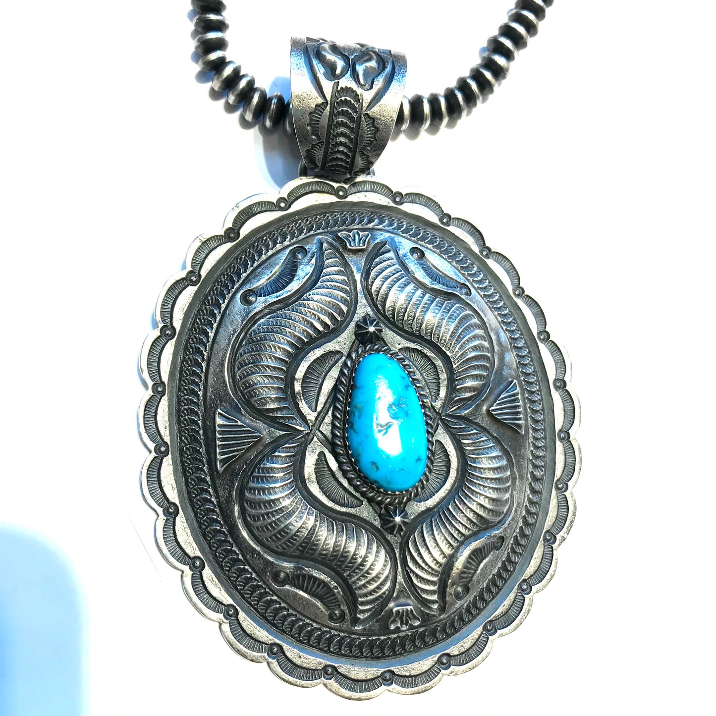 Large pendent sterling silver  necklace - pendent