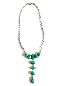 Rare emerald green turquoise necklace