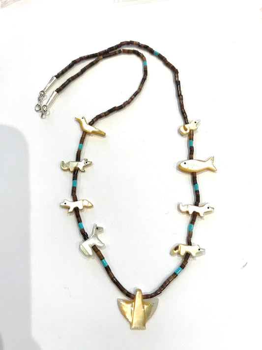 New mother of pearl Short limited edition power animal necklace