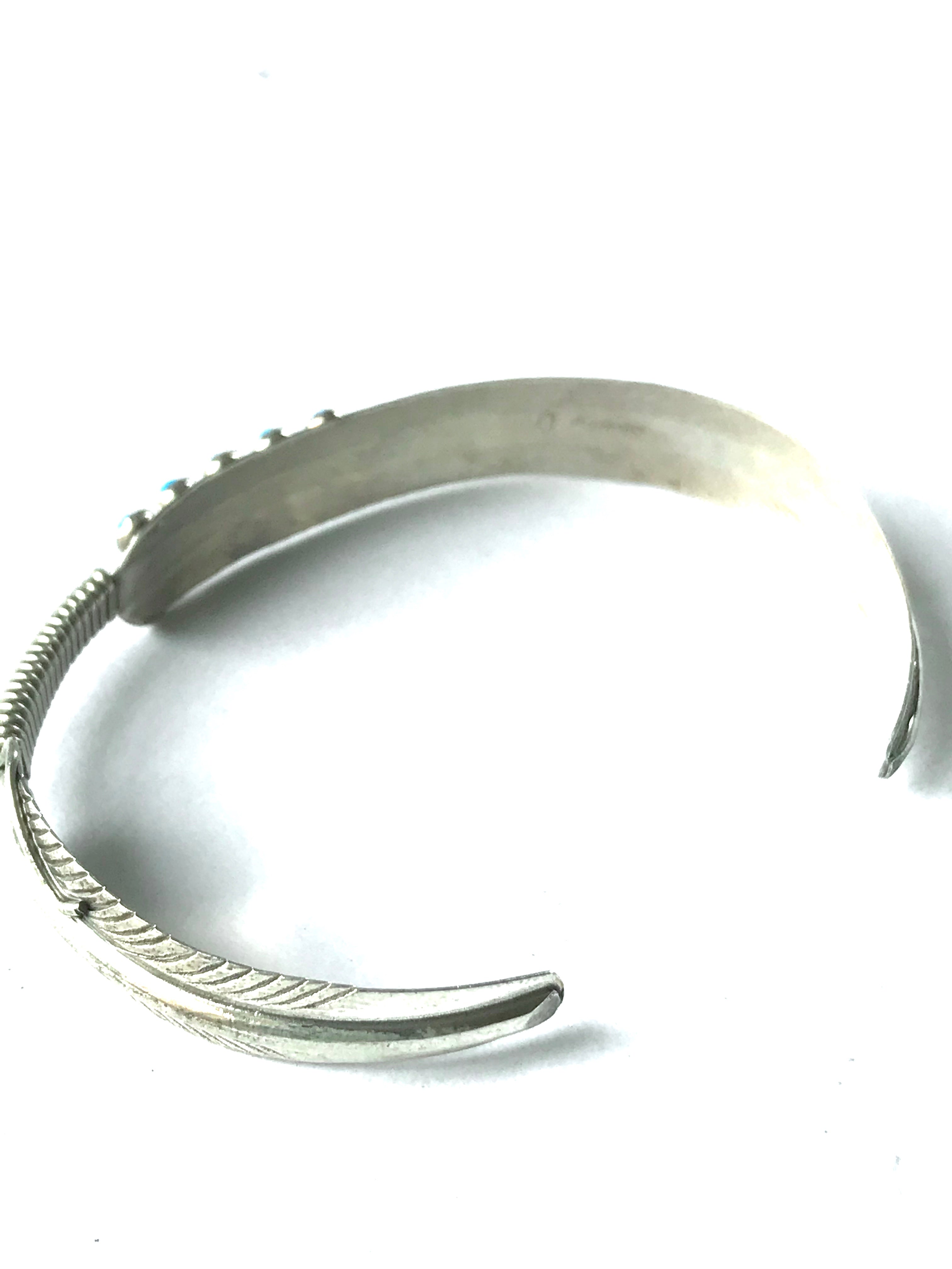 Feather sterling silver bracelet
