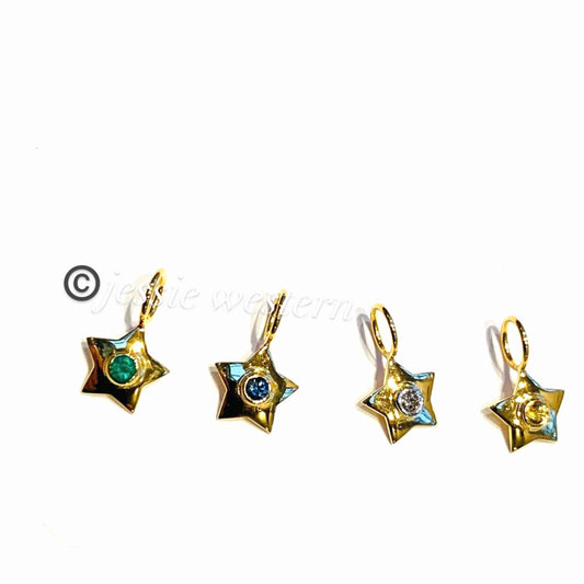 Jessie Western Mini solid 18!k gold stars