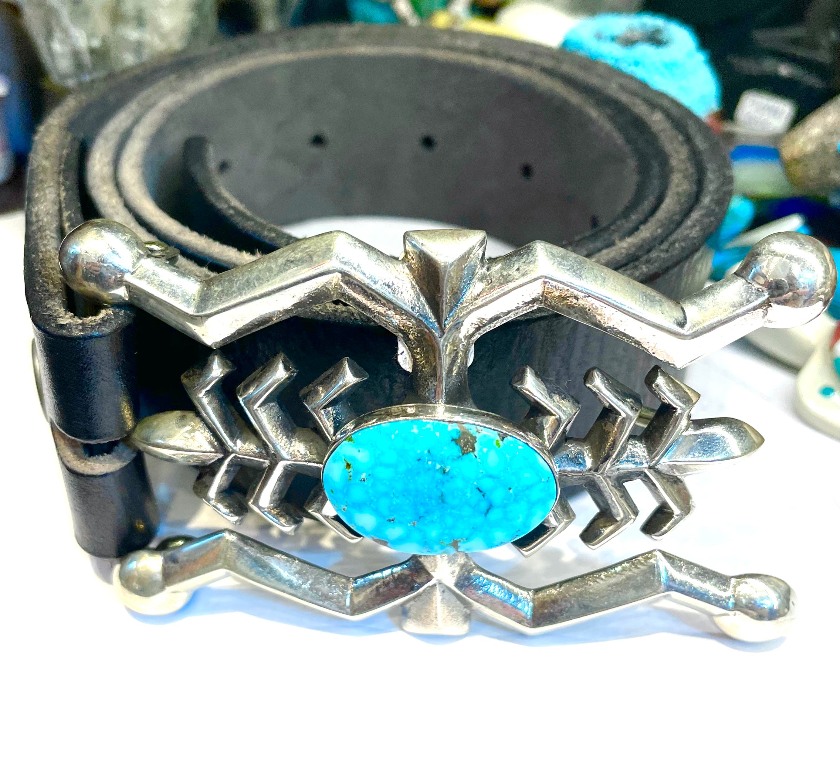 Sandcast sterling silver belt buckle – Jessie Western