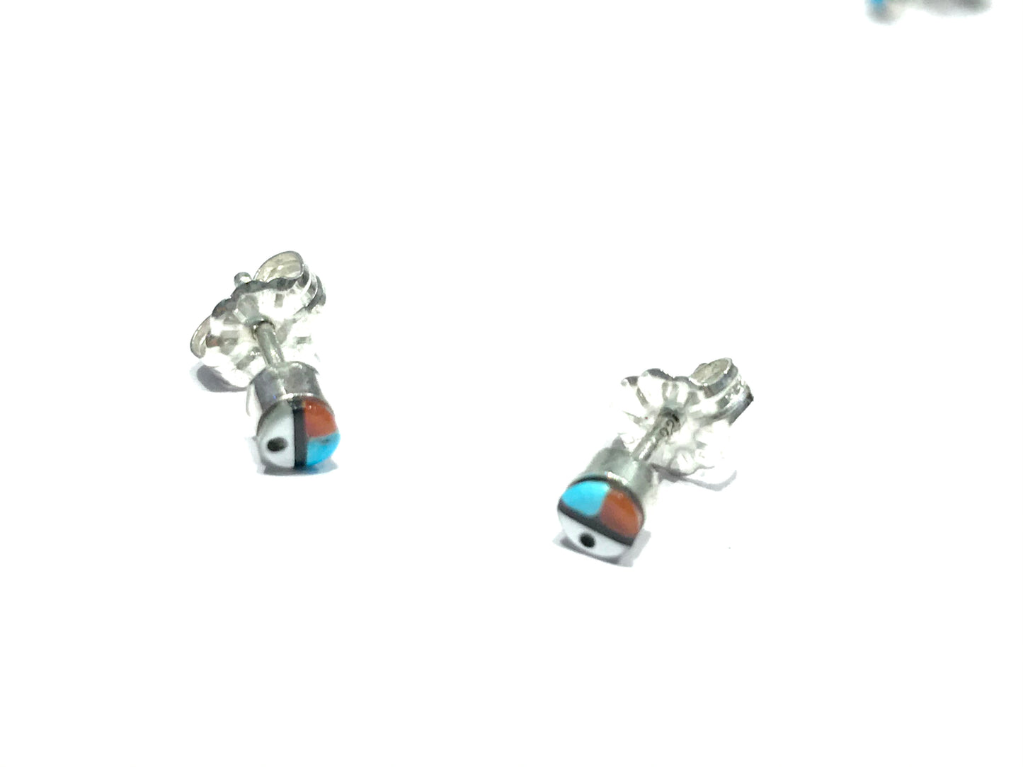 Mini tiny stud inlaid earring