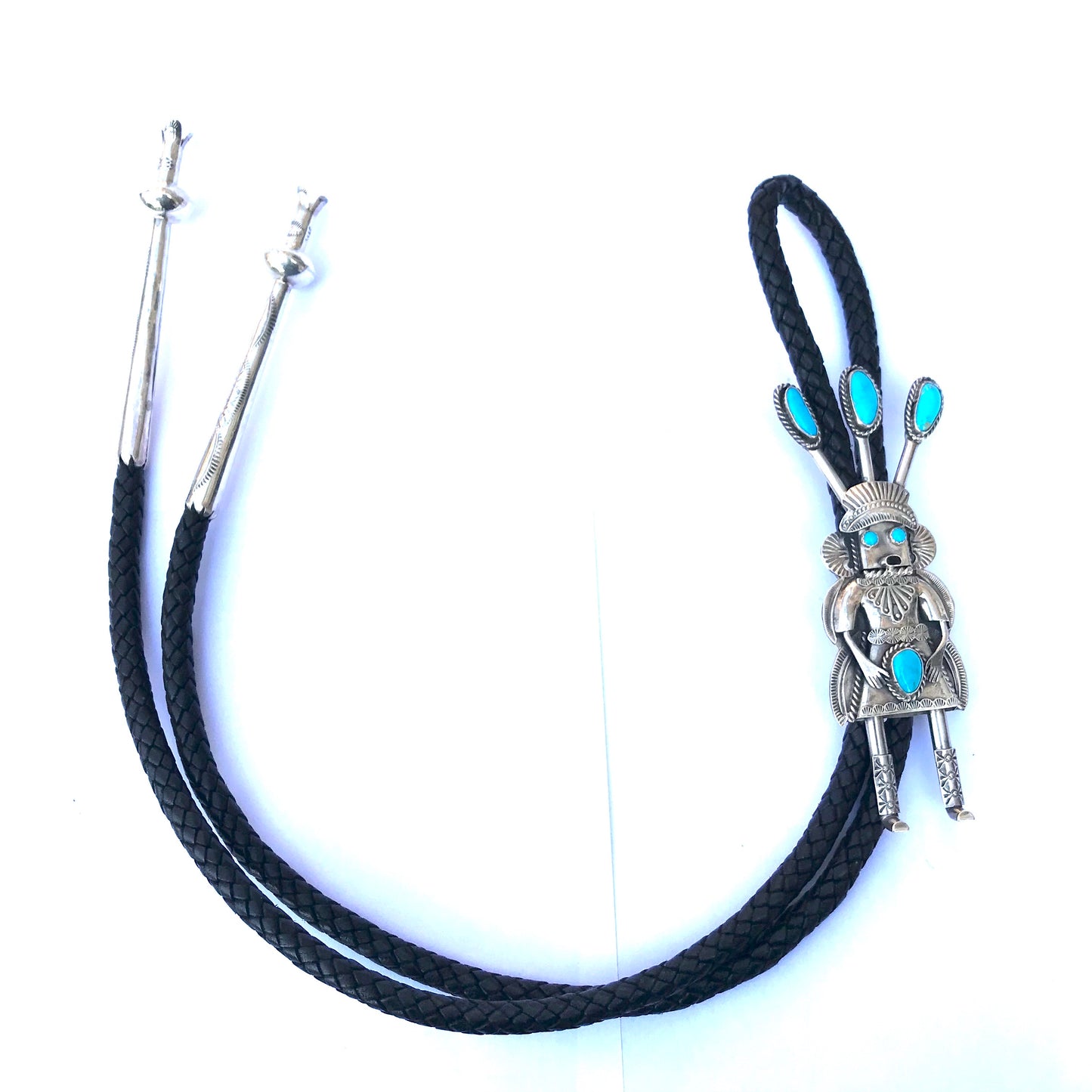 Katchina bolo tie sterling silver Navajo made