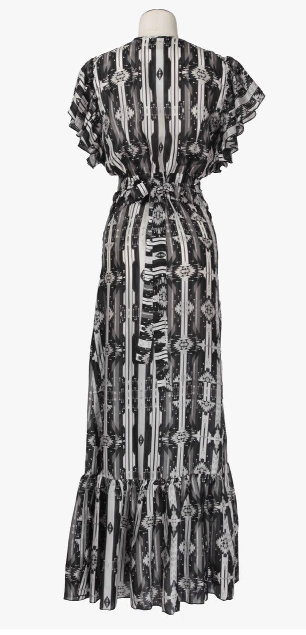 Jessie western brand black and white dress