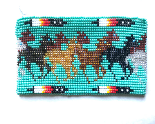 Small zip purse beaded