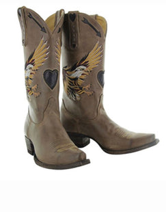 New tan embroidery boots