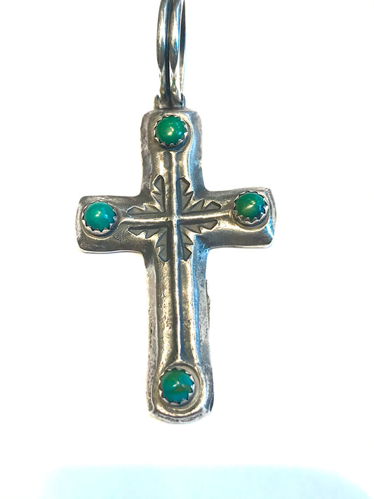 Sandcast Navajo 2.5 inch cross pendent