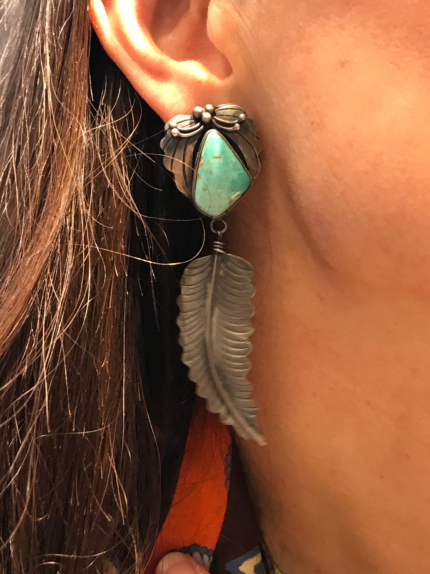 Large feather earring Navajo