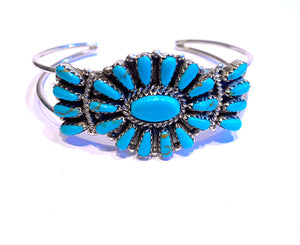 Silver and turquoise Navajo bracelet
