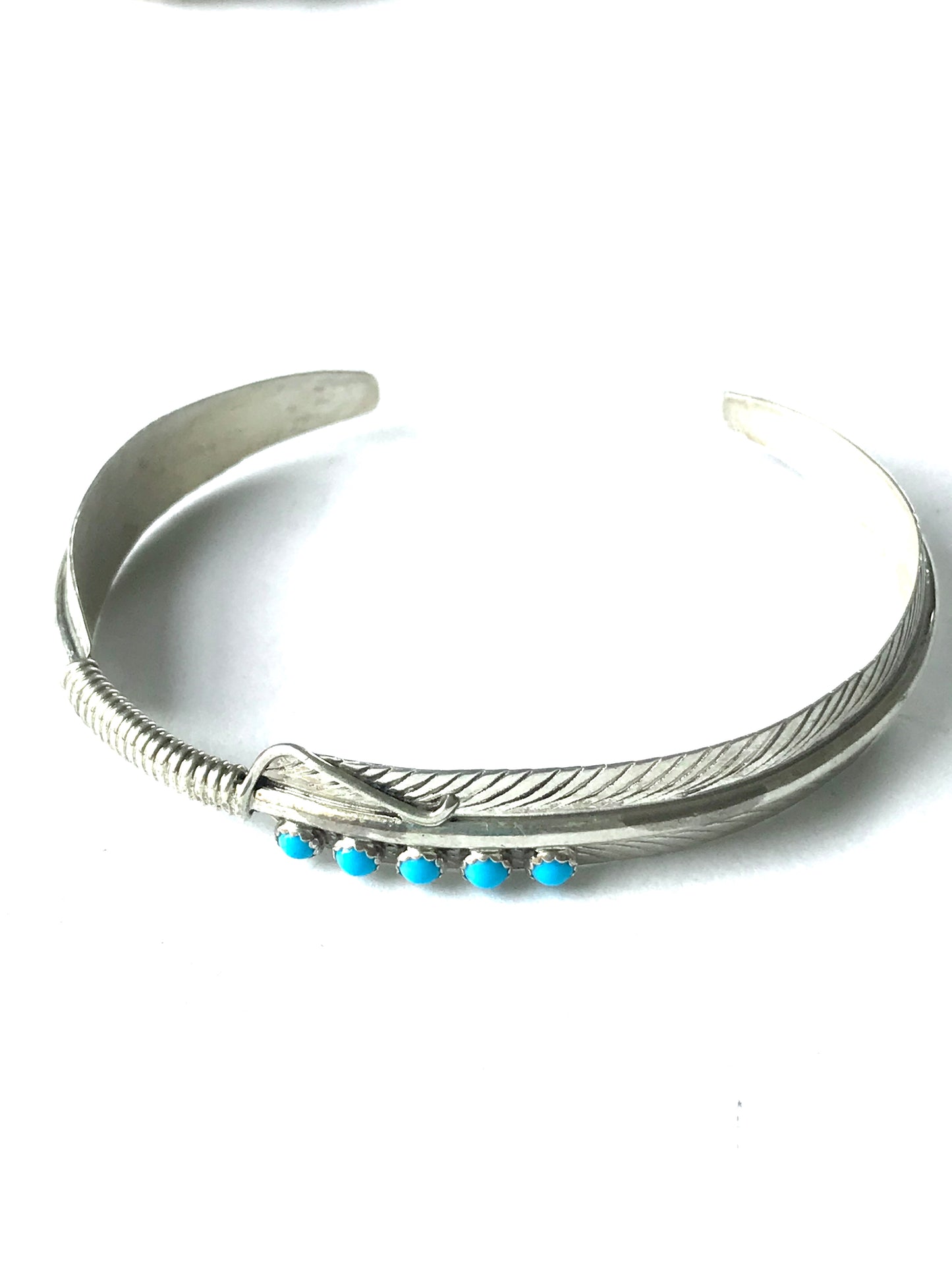 Feather sterling silver bracelet