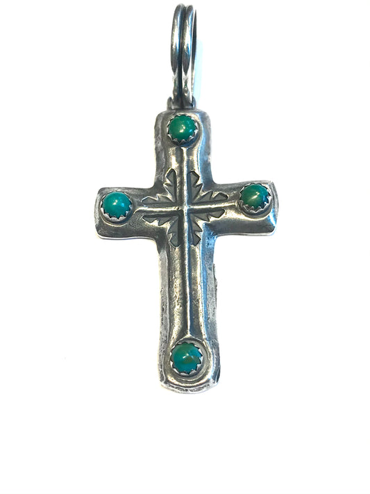 Sandcast Navajo 2.5 inch cross pendent