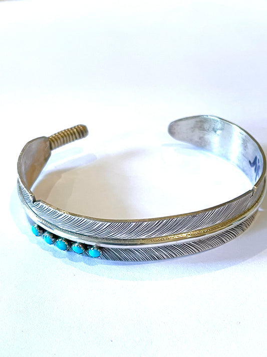 Sterling silver feather bracelet