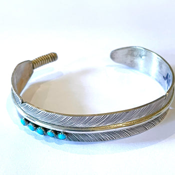 Sterling silver feather bracelet