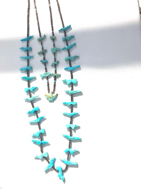 Turquoise bird power animal necklace