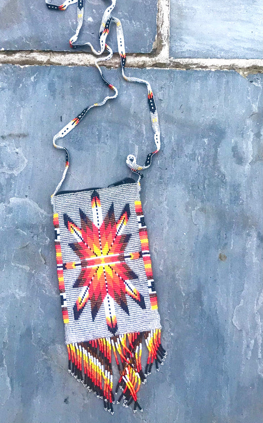Silver beaded bag