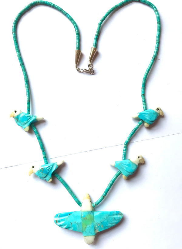 Stunning turquoise eagle power animal necklace